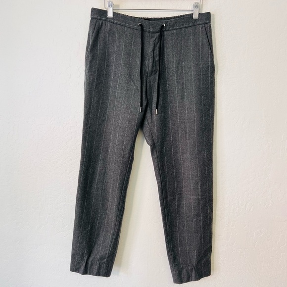 Hugo Boss Men's "Banks4" Wool Gray Striped Pants US 30R - Picture 2 of 13